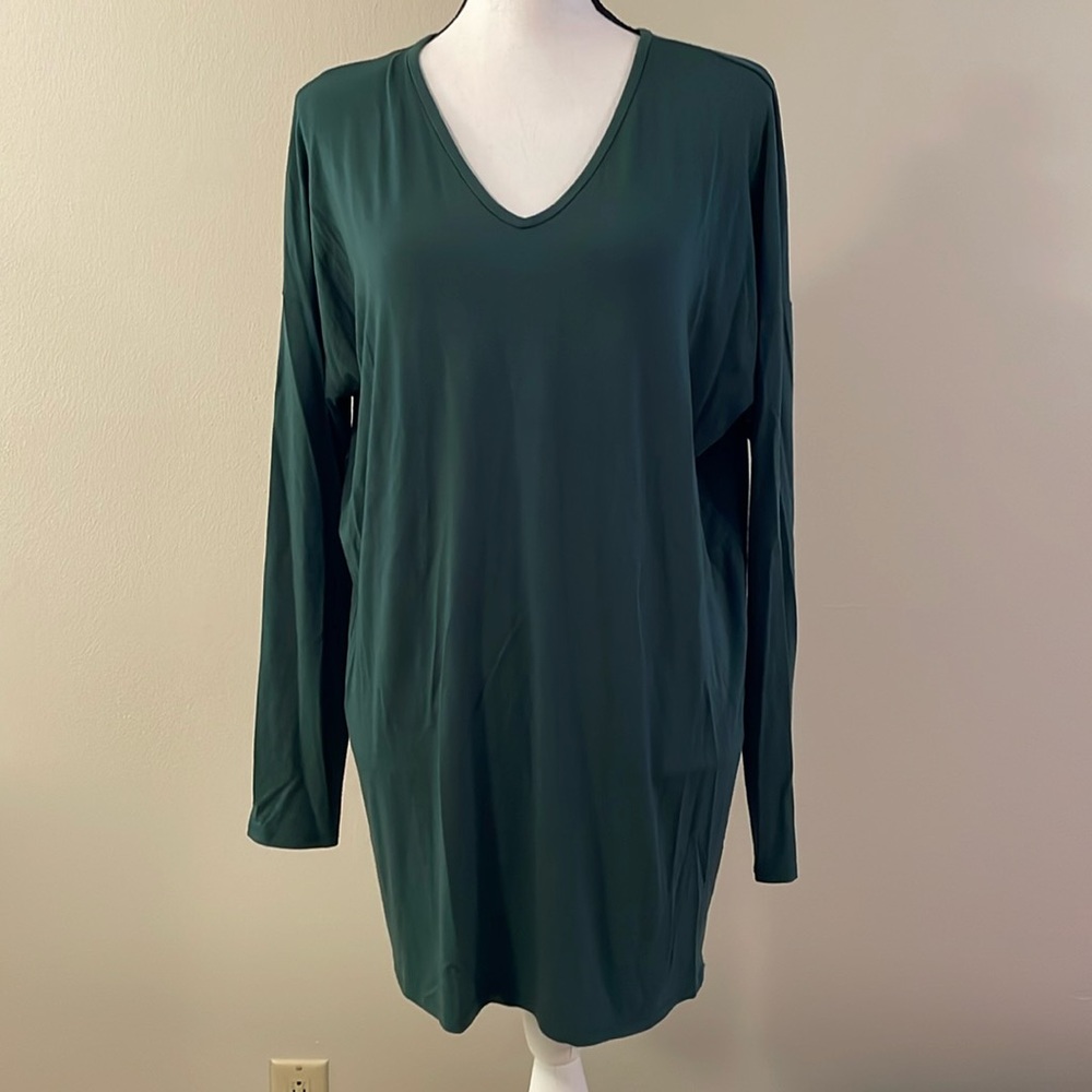 Eileen Fisher| Viscose Jersey V-Neck Tunic in Green